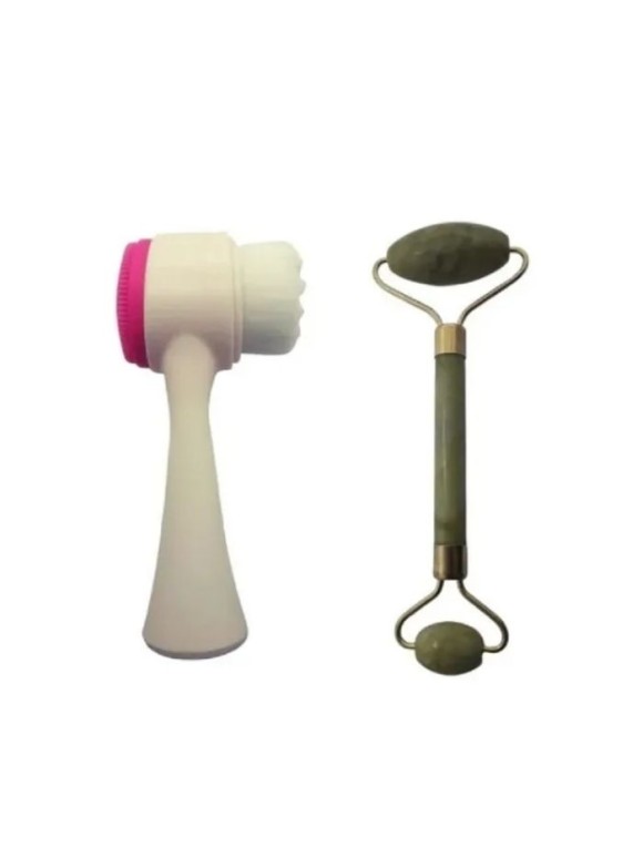 PEDRA JADE MASSAGEADOR E BRUSH FACE