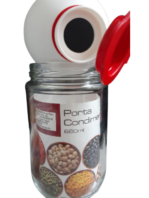 PORTA CONDIMENTO DE VIDRO COM TAMPA DE PLASTICO 660ML - WINCY
