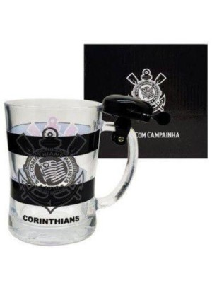 CANECA DE VIDRO CORINTHIANS COM CAMPAINHA 650ML