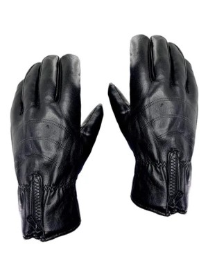 LUVA DE COURO MOTOQUEIRO ZÍPER PELO POR DENTRO