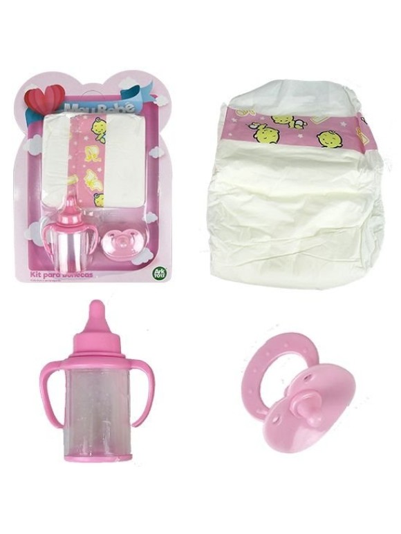 KIT MEU BEBÊ FRALDA MAMADEIRA CHUPETA BRINQUEDO