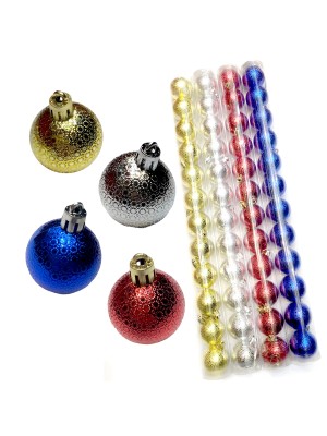 KIT 48 BOLAS DE NATAL 4CM LUXO EM 4 TUBOS