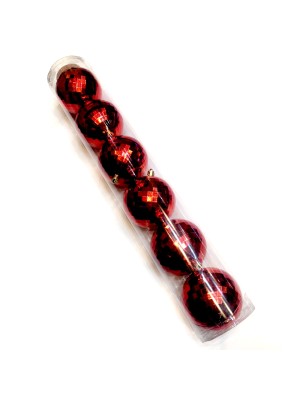 KIT 6 BOLAS DE NATAL 8CM GLOBO EM TUBO