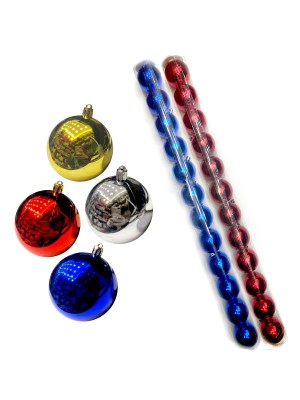 KIT 24 BOLAS DE NATAL LISA 6CM EM 2 TUBOS