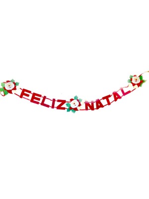 FAIXA NATALINA FELIZ NATAL 1,2M PAPAI NOEL