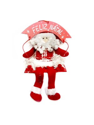 PAPAI NOEL SENTADO GANGORRA FELIZ NATAL PLACA GRANDE