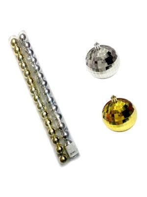 KIT 30 MINI BOLA DE NATAL 3CM GLOBO EM 2 TUBOS