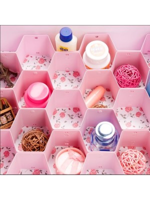 ORGANIZADOR GAVETAS COLMEIA GUARDA ROUPA PLÁSTICO ROSA - WINCY