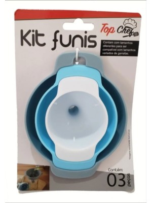 KIT FUNIL COM 3 FUNIS EM MATERIAL RESISTENTE - TOP CHEF
